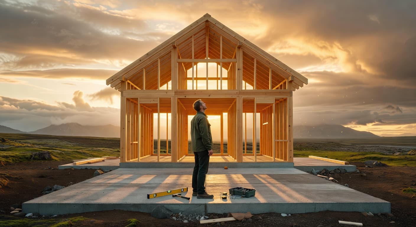 Fullbúin timburgrind